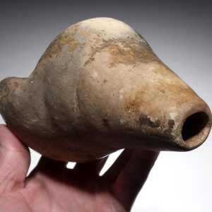 LARGE PRE-COLUMBIAN MAYAN RITUAL CERAMIC CONCH SHELL TRUMPET HORN 2 EEEE