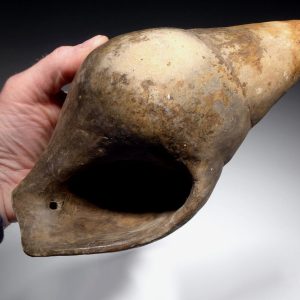 LARGE PRE-COLUMBIAN MAYAN RITUAL CERAMIC CONCH SHELL TRUMPET HORN 3 pc380 002697